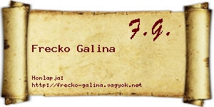 Frecko Galina névjegykártya